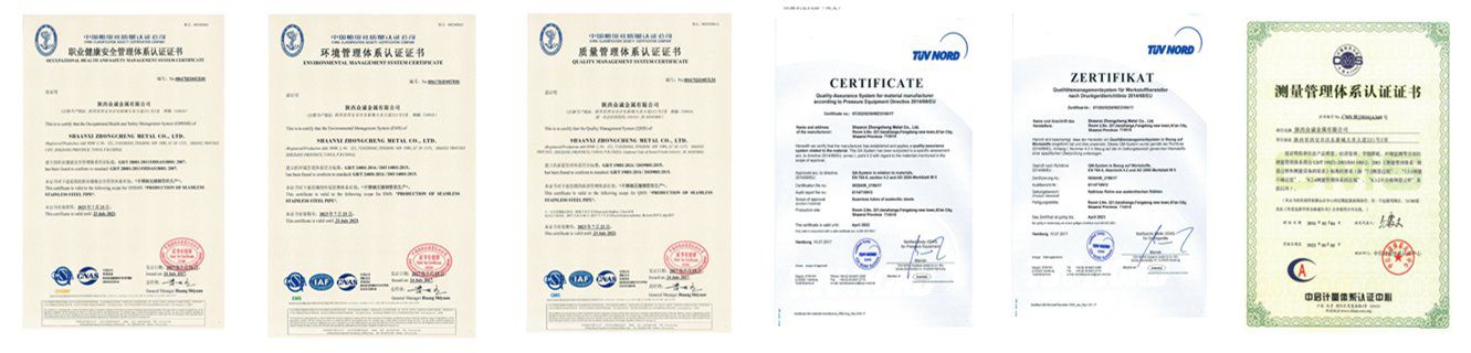 CERTIFICATIONS SXZC-METAL
